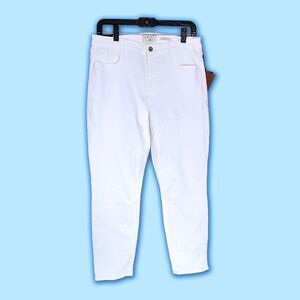 Jen7 by 7 For All Mankind Cropped Skinny Jeans Women's Size 10 White Stretch NWT